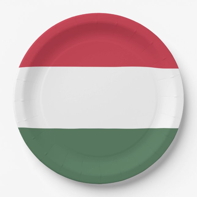Ungarnflagge Pappteller (Vorderseite)