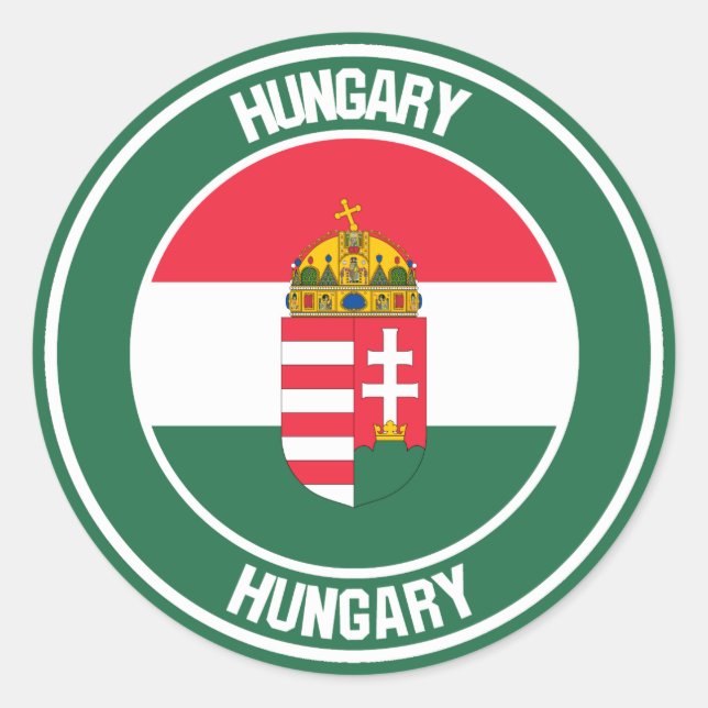 Ungarnrunde Embleme Runder Aufkleber (Vorderseite)