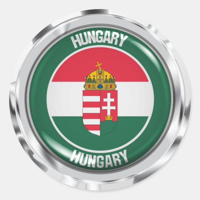 Ungarnrunde Embleme Runder Aufkleber (Vorderseite)