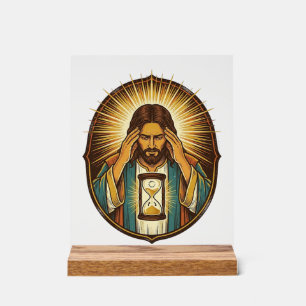 Ungeduldiger Jesus Ladeuhr Langsames Internet Te Acrylschild