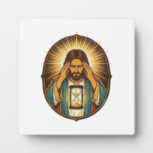 Ungeduldiger Jesus Ladeuhr Langsames Internet Te Fotoplatte