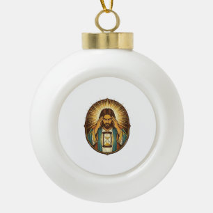 Ungeduldiger Jesus Ladeuhr Langsames Internet Te Keramik Kugel-Ornament