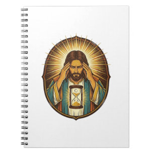 Ungeduldiger Jesus Ladeuhr Langsames Internet Te Notizblock