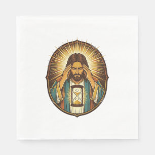 Ungeduldiger Jesus Ladeuhr Langsames Internet Te Serviette