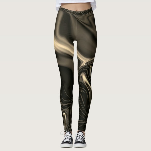 Ungeduldiger oder weißbrauner Rauch über dunkelbra Leggings (Vorderseite)