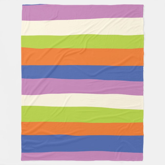 Ungefärbte Streifen: Blau, orange, Lila, grün und Fleecedecke (Vorderseite)