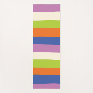 Ungefärbte Streifen: Blau, orange, Lila, grün und Yogamatte