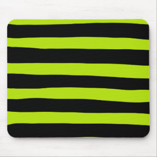 Ungefärbte Streifen - Kalkgrün und Schwarz Mousepad