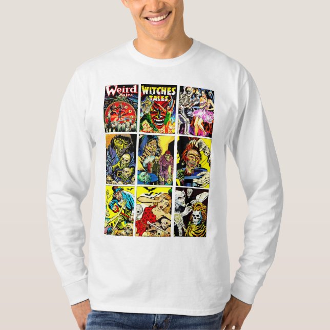 Ungeheuer-Kreaturen Hexen Zombies-Horror-Comicen T-Shirt (Vorderseite)