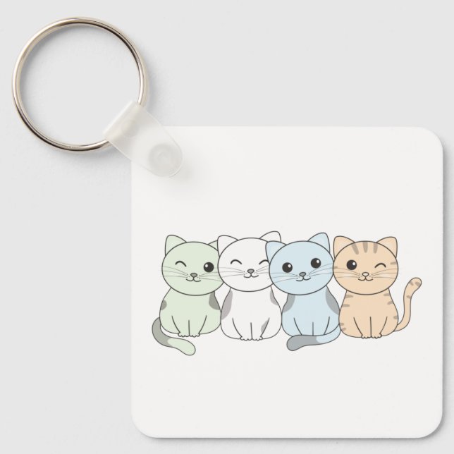 Ungekennzeichnete Flag Pride Lgbtq Niedlich Cat Sc Schlüsselanhänger (Vorderseite)
