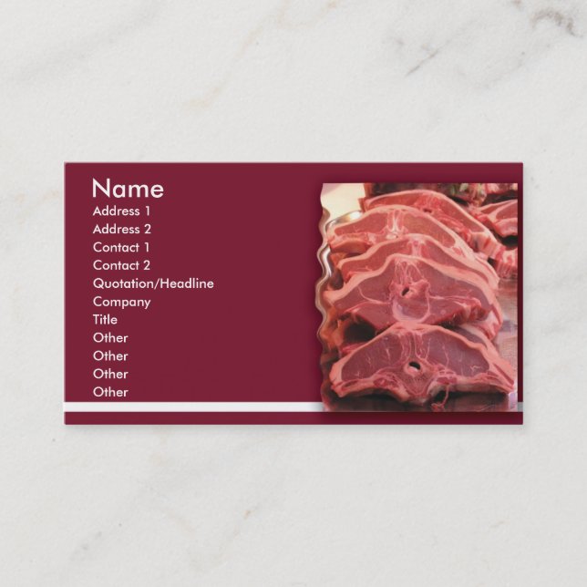 Ungekochte Fleisch-Visitenkarte Visitenkarte (Vorderseite)