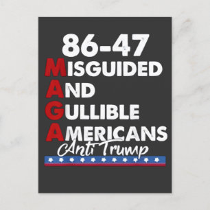 Ungeleitete und Gullible Amerikaner 86-47 Einladungspostkarte