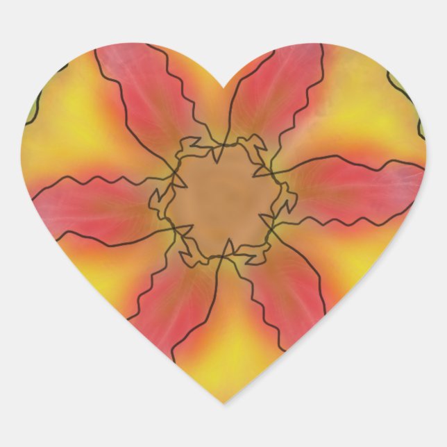 Ungerade Blume Herz-Aufkleber (Vorderseite)