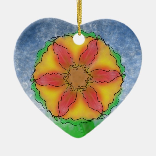 Ungerade Blume Keramik Ornament (Vorne)