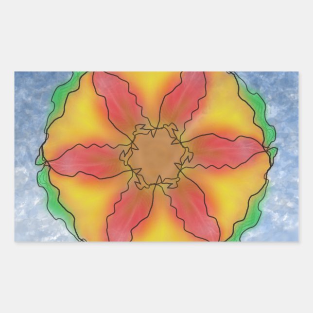 Ungerade Blume Rechteckiger Aufkleber (Vorderseite)