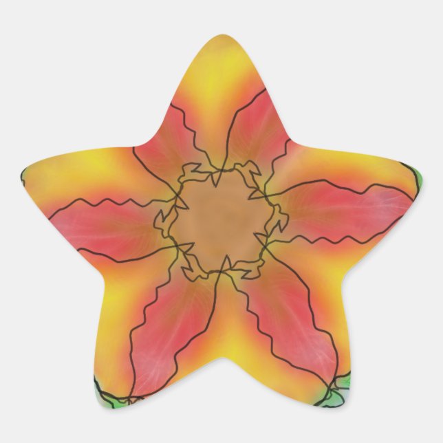 Ungerade Blume Stern-Aufkleber (Vorderseite)