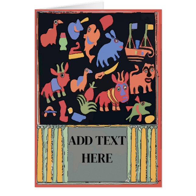 Ungerade Tiere, Text hinzufügen (Vorne)