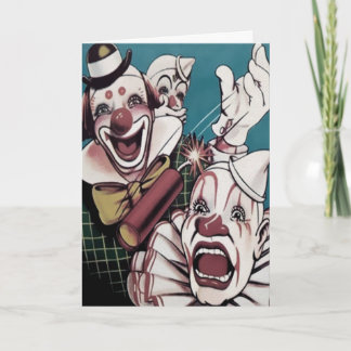 Ungerade Vintage Clownerkarte Feiertagskarte