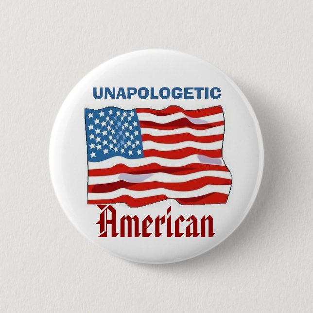 Ungerührter Amerikaner Button (Vorderseite)
