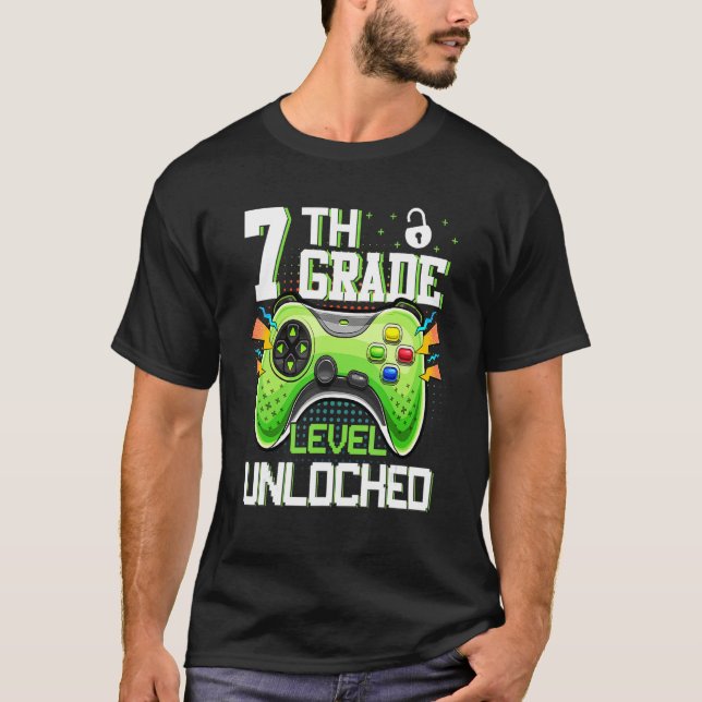 Ungesperrte Gamer-Videospiele der 7. Stufe auf Zur T-Shirt (Vorderseite)