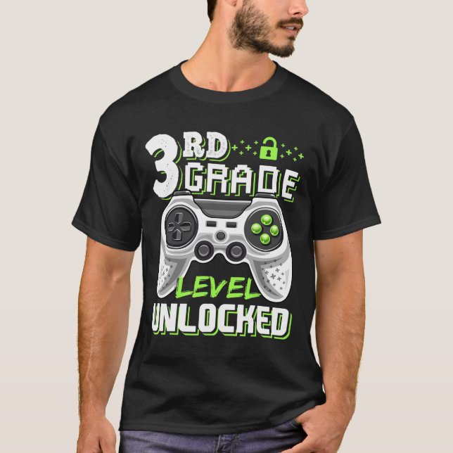 Ungesperrtes Videospiel der dritten Stufe zurück z T-Shirt (Vorderseite)