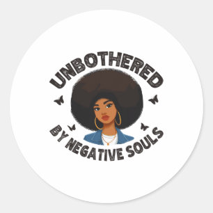 Ungestörte Sy Black Queen American Ladys Runder Aufkleber