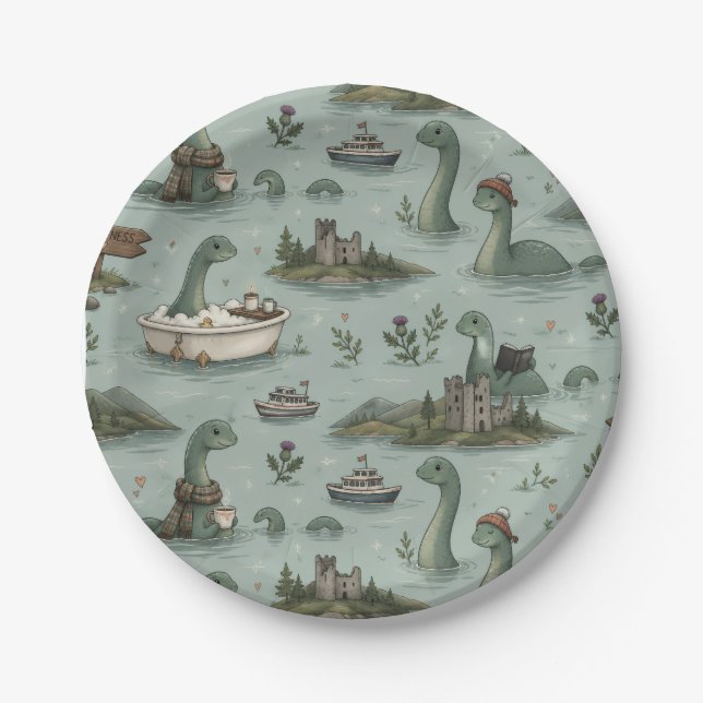 Ungetüm von Loch Ness  Pappteller (Vorderseite)