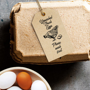 Ungewaschen Eier Karton Briefmarke - Produktetiket Geschenkanhänger