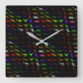 Ungewöhnlich cooler Regenbogen bunt niedlicher Din Quadratische Wanduhr