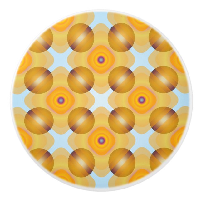 Ungewöhnlich gelb geometrisch keramikknauf (Vorderseite)