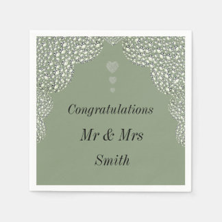 Ungewöhnliche hübsche Hochzeit personalisierte Ser Serviette