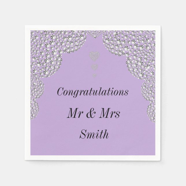 Ungewöhnliche hübsche Hochzeit personalisierte Ser Serviette (Vorderseite)