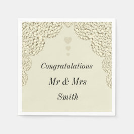 Ungewöhnliche hübsche Hochzeit personalisierte Ser Serviette