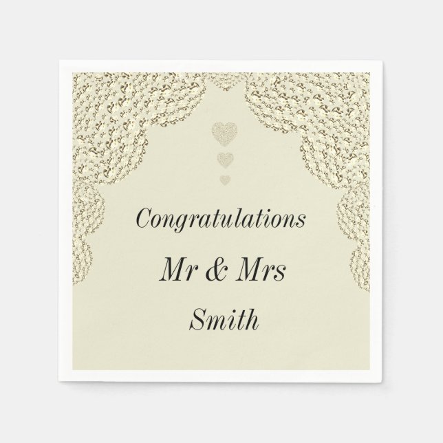 Ungewöhnliche hübsche Hochzeit personalisierte Ser Serviette (Vorderseite)