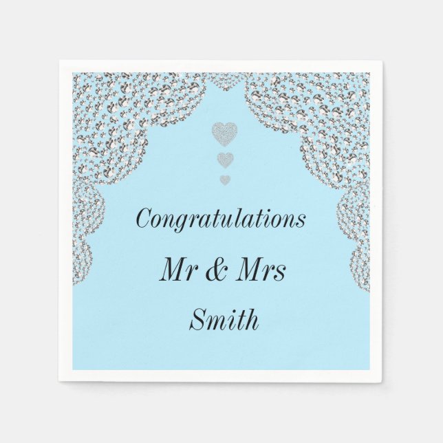 Ungewöhnliche hübsche Hochzeit personalisierte Ser Serviette (Vorderseite)