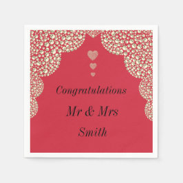 Ungewöhnliche hübsche Hochzeit personalisierte Ser Serviette