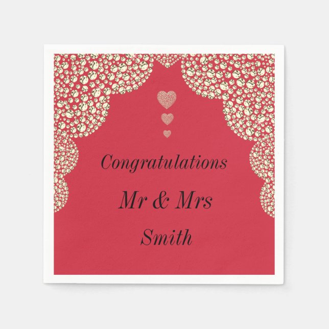 Ungewöhnliche hübsche Hochzeit personalisierte Ser Serviette (Vorderseite)