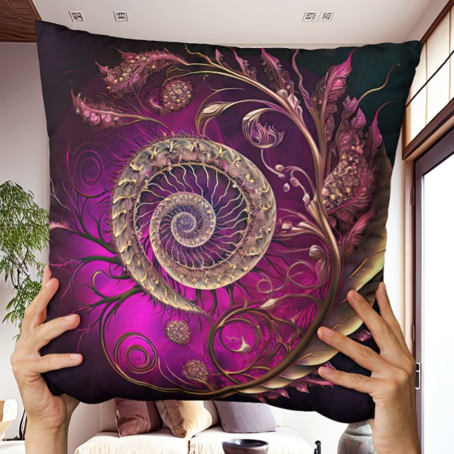Ungewöhnliche moderne Magenta Spirale Kissen (Von Creator hochgeladen)