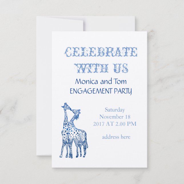 Ungewöhnliche Special-Engagement-Party-Karte Einladung (Vorderseite)
