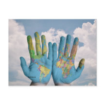 Ungewöhnliche World Map Atlas Hands Moderne Kunst