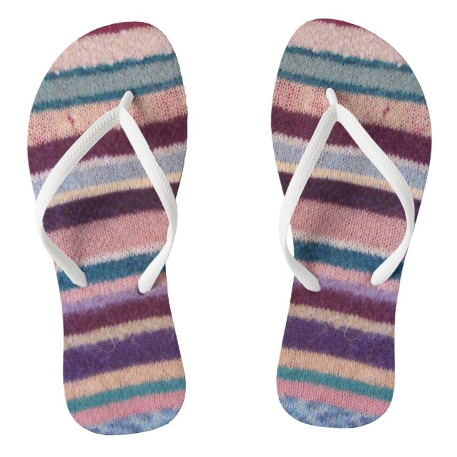 ungewöhnlicher Vintager Stripey Flip Flops (Fußbett)