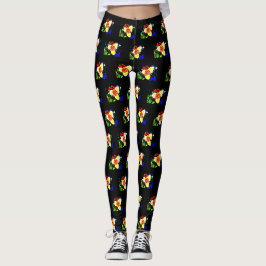 ungewöhnliches buntes gelbes und rotes leggings