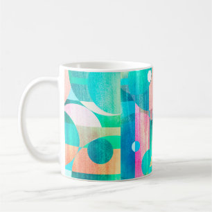 ungewöhnliches, buntes geometrisches abstraktes Mu Kaffeetasse