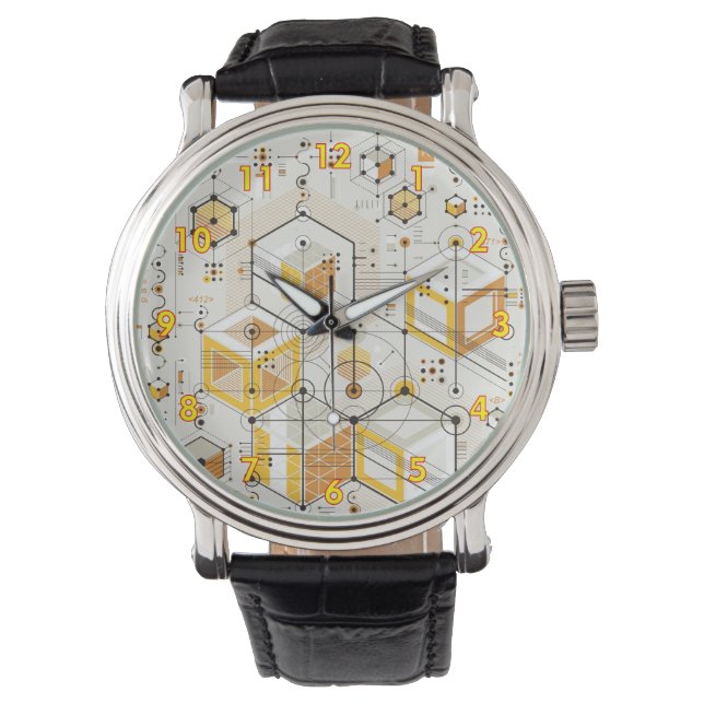 Ungewöhnliches futuristisches elektronisches Desig Armbanduhr (Vorderseite)