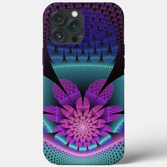 Ungewöhnliches Gemustertes Fantasy Blume Fraktal Case-Mate iPhone Hülle (Rückseite)