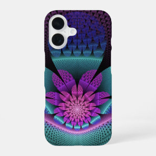 Ungewöhnliches Gemustertes Fantasy Blume Fraktal iPhone 16 Hülle