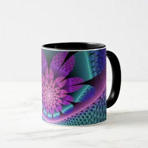 Ungewöhnliches Gemustertes Fantasy Blume Fraktal Tasse