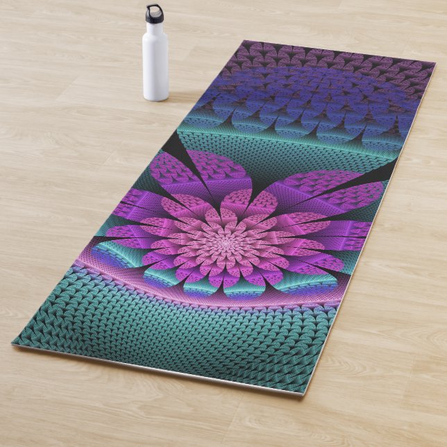 Ungewöhnliches Gemustertes Fantasy Blume Fraktal Yogamatte (Beispiel)