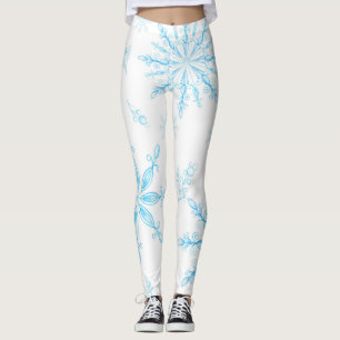Ungewöhnliches, zartes Schneeflockenmuster Leggings