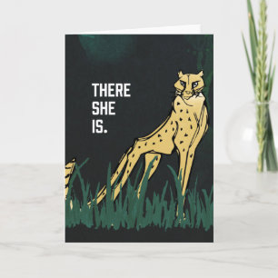 Ungezähmte Cheetah da ist sie Grußkarte Dankeskarte